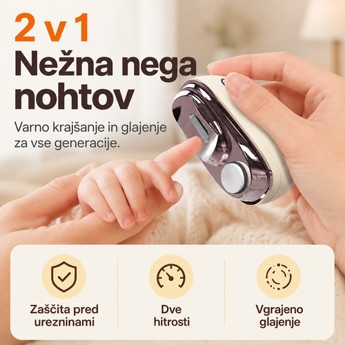 Електрическа машинка за подрязване и заглаждане на нокти 2 в 1