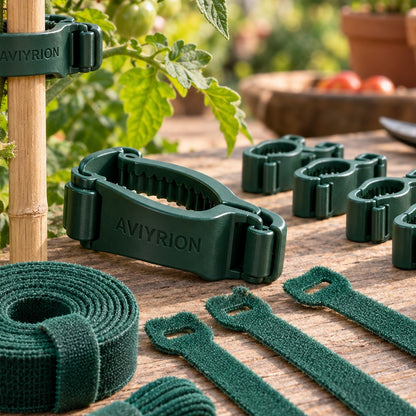 Plant Clips & Soft Ties Set detail with Aviyrion branding