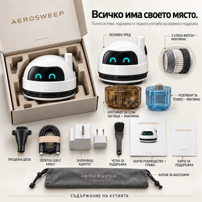 AeroSweep пълна конфигурация в кутията с коригирани по-високи пропорции на основния модул