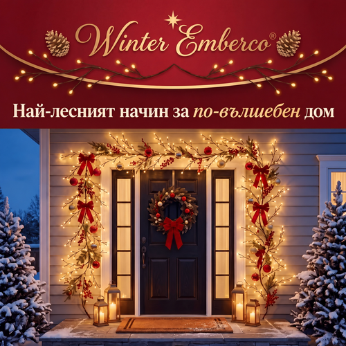 Светещ клон за стена с LED лампички